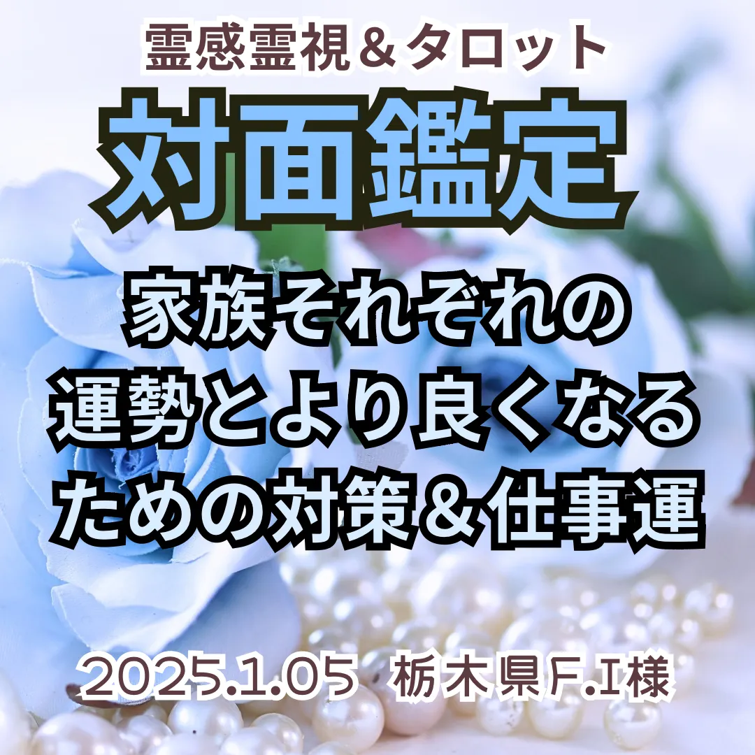 対面鑑定★家族それぞれの運勢とより良くなるための対策＆仕事運★栃木県F.I様