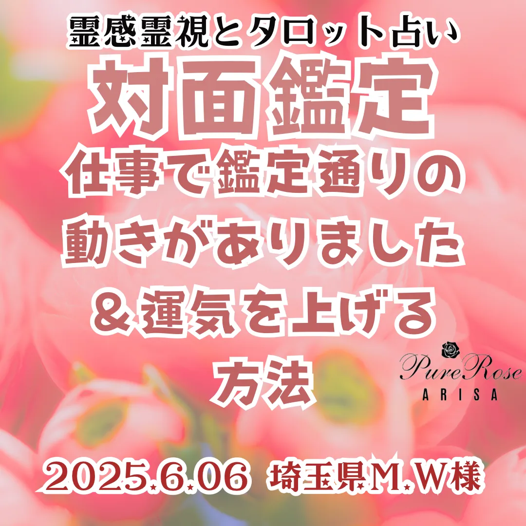対面鑑定★仕事で鑑定通りの動きがありました＆運気を上げる方法★埼玉県M.W様