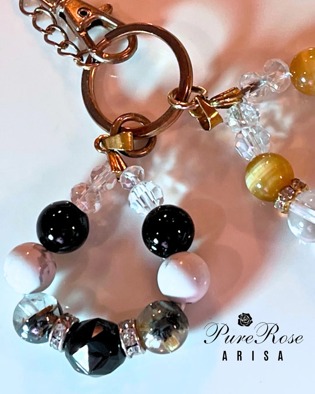 人生の成功・財力や富のブラックスピネルとタイガールチルのバッグチャームに念の追加★埼玉県J.O様