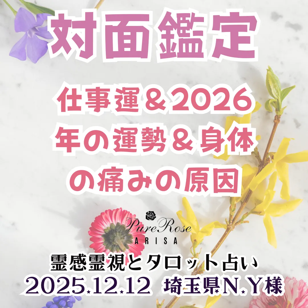 対面鑑定★仕事運＆2026年の運勢＆身体の痛みの原因★埼玉県N.Y様