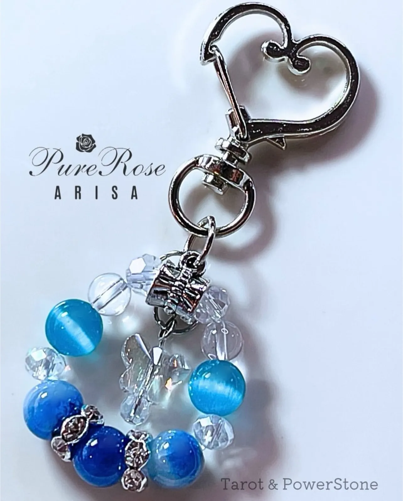 邪気払いのキャッツアイ､目的達成の翡翠ののキーホルダー★埼玉県S.A様