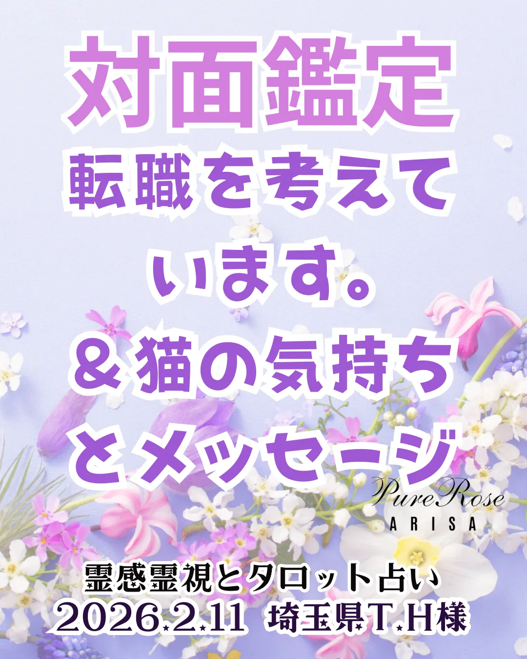 ​対面鑑定★転職を考えています＆猫の気持ちとメッセージ★埼玉県T.H様