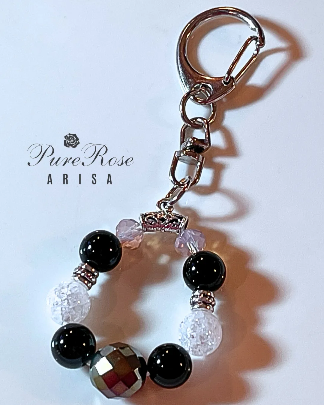 ブレずに目標達成のオニキスのクールに決まるキーホルダー★埼玉県N.K様