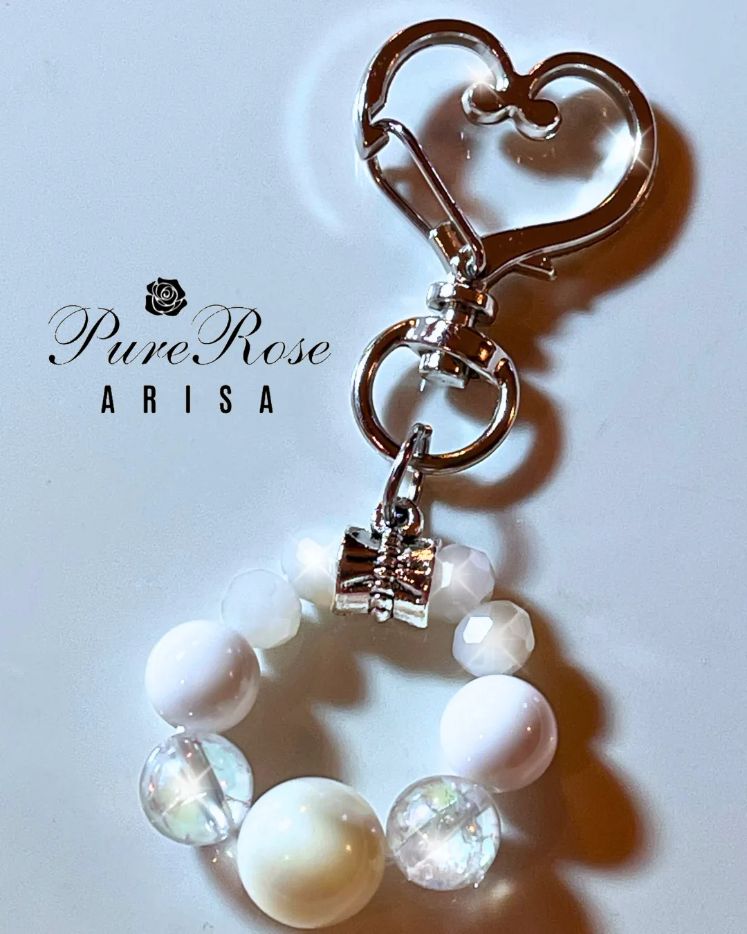  幸せな恋愛と結婚に導くマザーオブパールのキーホルダー★静岡県S.K様