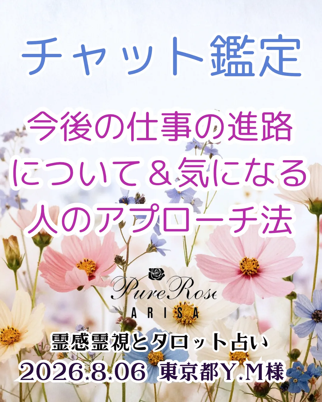 チャット鑑定★今後の仕事の進路について＆気になる人のアプローチ法★東京都Y.M様